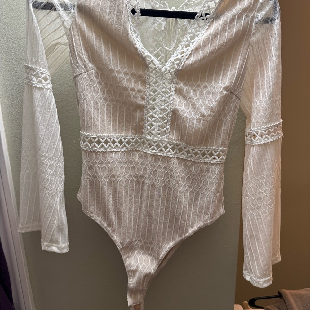 Elegant White Lace body suit